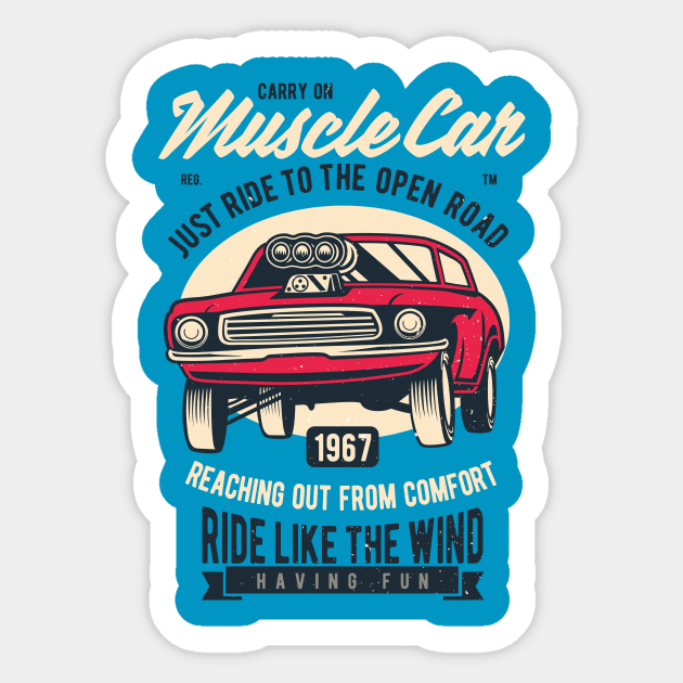 Muscle Car Sticker by LineXpressions